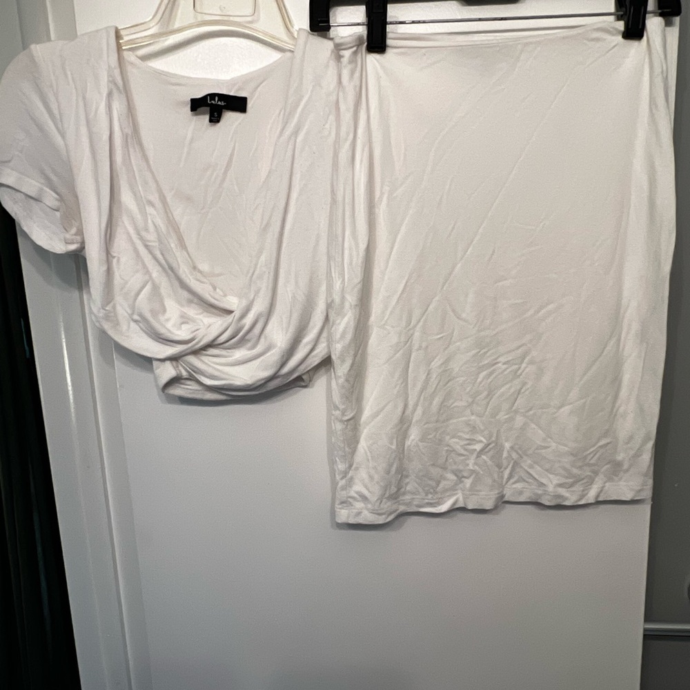 Lulu's Classic White Cropped Set